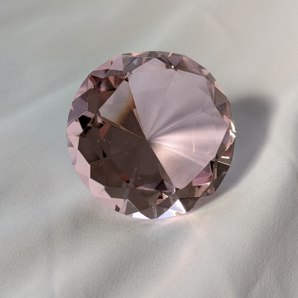 Large Pink Crystal Paperweight